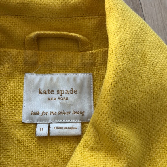 Kate Spade Yellow and White Suit Jacket, Size 0 - Picture 5 of 5